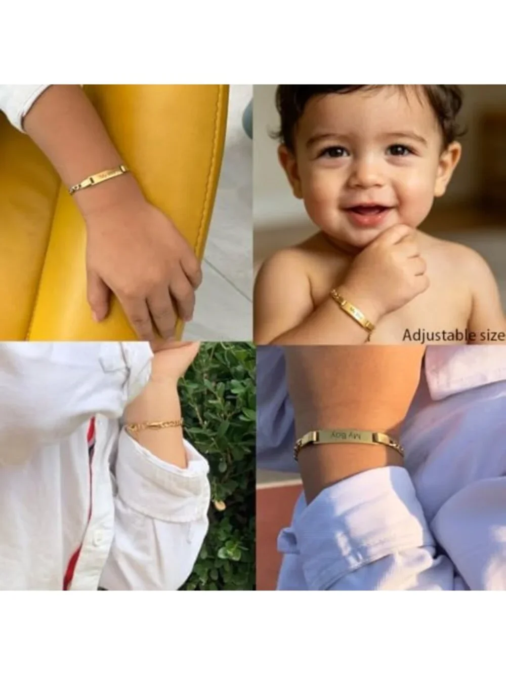Stylish Waterproof Stainless Steel Figaro Bracelet for Baby Boys - Perfect